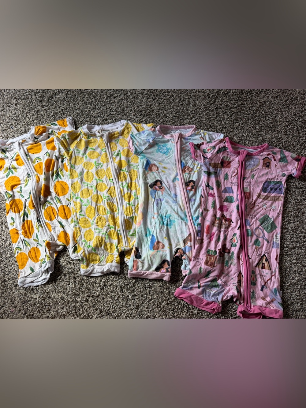 Little Sleepies Shorty Zippies Lot